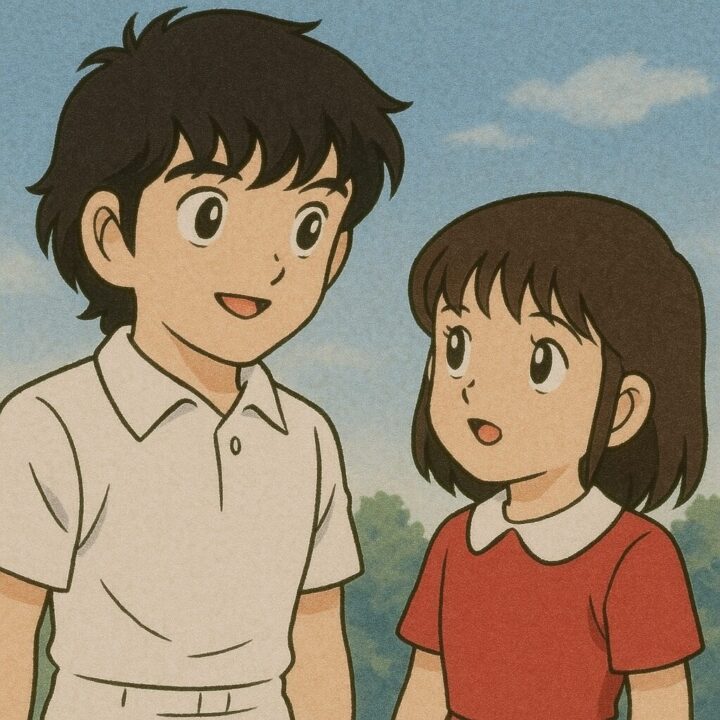 キャプテン翼:三杉淳と大葉弥生が話しているイメージ画像