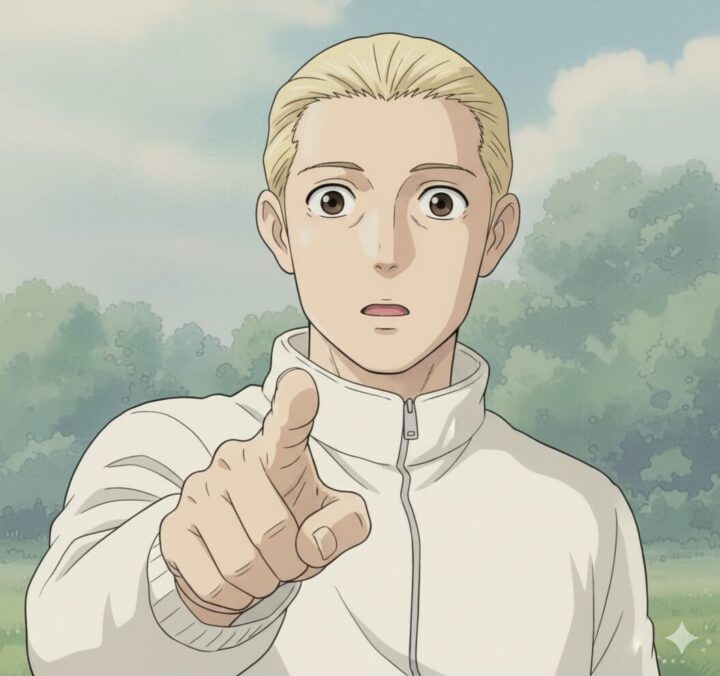 怪獣８号:怪獣９号が人間に化けたイメージ画像