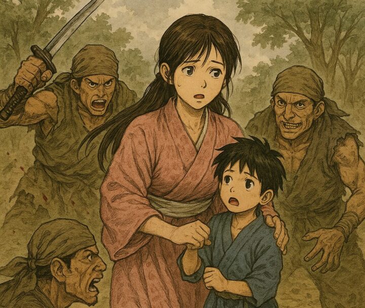 るろうに剣心：剣心が身売りされる途中で野盗に襲われているイメ－ジ画像