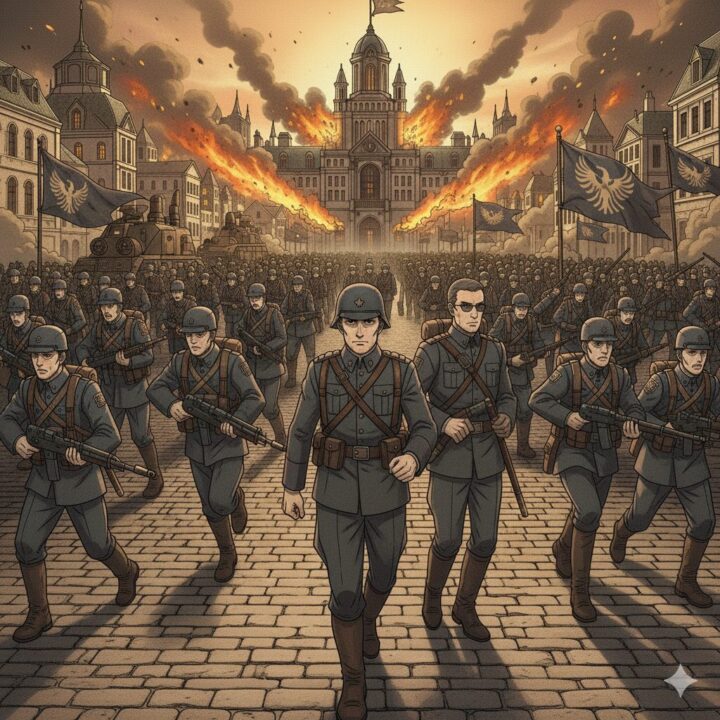 紺碧の艦隊:大高中将が率いる2万5,000人の陸軍部隊が帝都を急襲。クーデターを実行