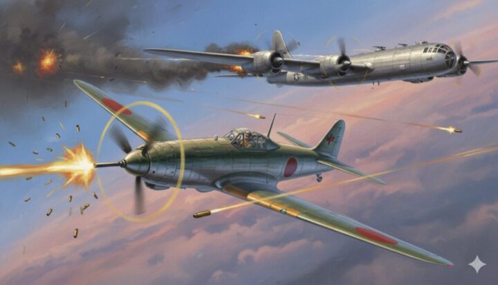 紺碧の艦隊：Bｰ29を攻撃をしている蒼莱のイメージ画像