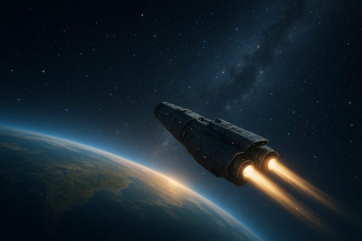 銀河英雄伝説:エルファシルから逃げている一般船のイメージ画像