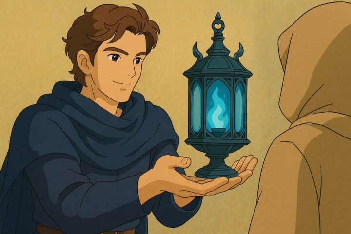 幽遊白書:美しい魔闘家鈴木が浦飯チームに魔道具を渡しているところのイメージ画像