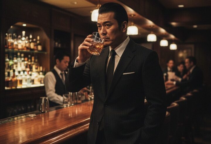 ドンケツ：宮本会長がバーで飲んでいるイメージ画像