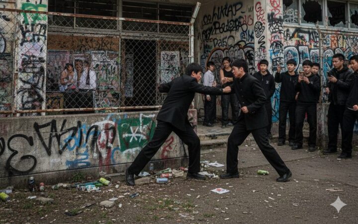 鈴蘭高校の生徒がタイマンしているイメージ画像