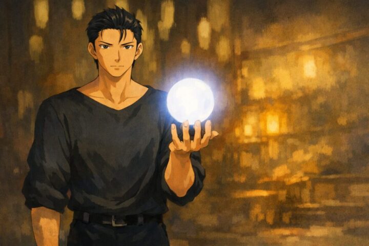 幽遊白書:仙水が霊気を出しているイメージ画像