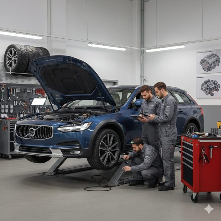 ボルボ v90 クロス カントリーをメンテンナスしているイメージ画像