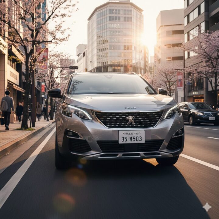 プジョー5008で街を走っているイメージ画像