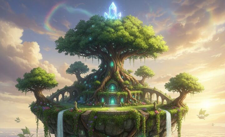 天空の城ラピュタ:自然豊かな天空の城のイメージ画像
