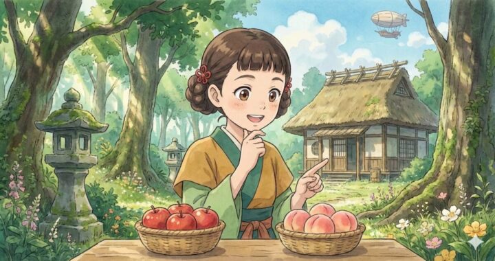 薬屋のひとりごと:小蘭（シャオラン）果物を食べようとしているイメージ画像