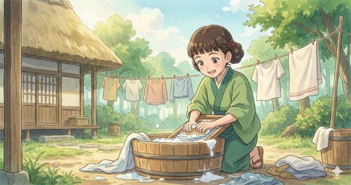 薬屋のひとりごと:小蘭（シャオラン）が洗濯をしているイメージ画像