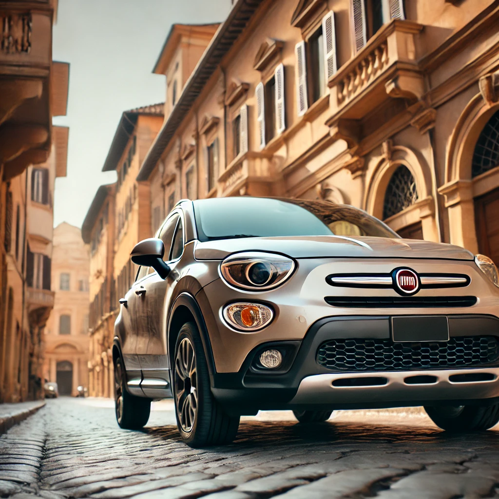 イタリアの町を走っているフィアット500Xのイメージ画像