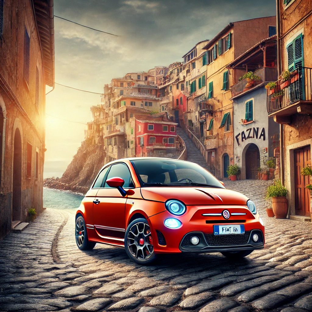 オレンジ色のアバルト595のイメージ画像