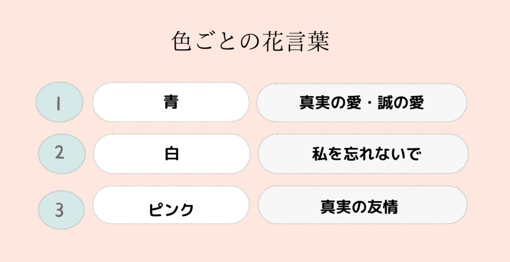 勿忘草の色事の花言葉