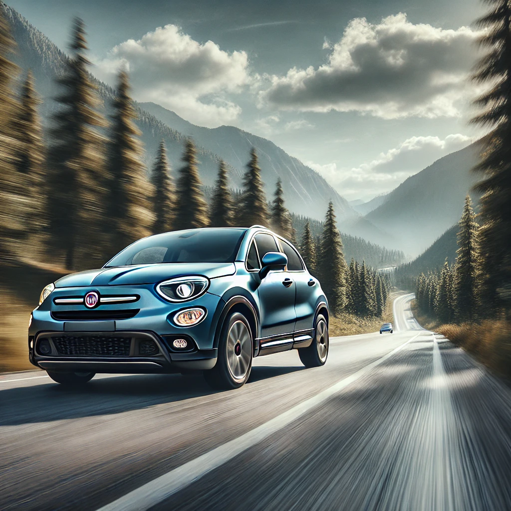 峠をはしっている。フィアット500Xのイメージ画像