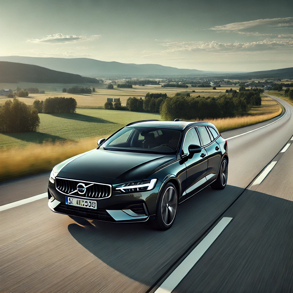 オニキスブラックボルボv60が高速道路をイメージ画像