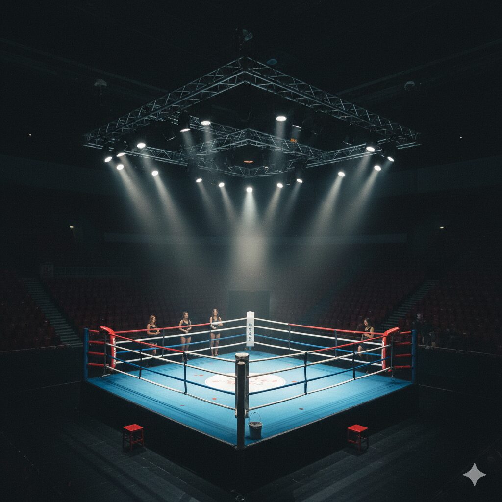 はじめの一歩:試合前のリングの様子をイメージした画像
